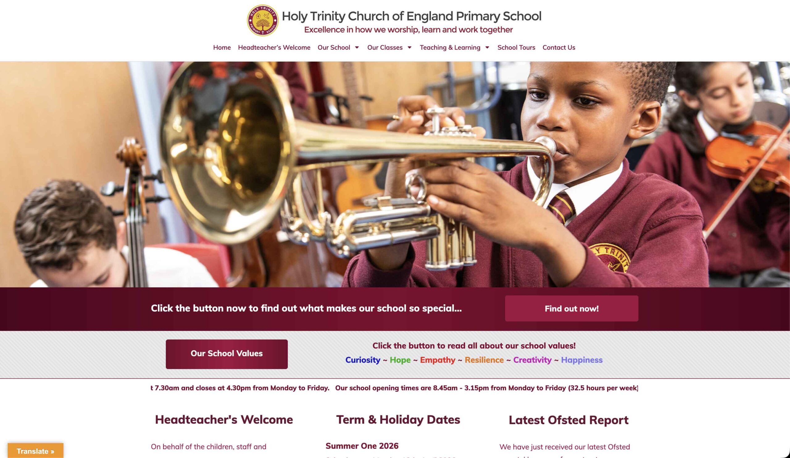 Holy Trinity School Website